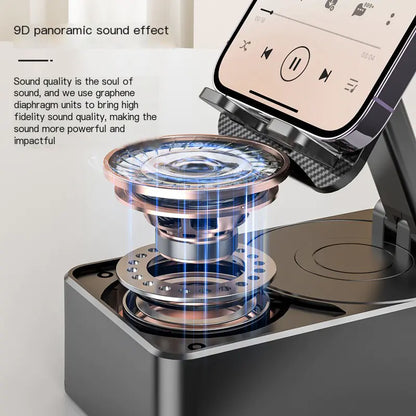 2-in-1 Bluetooth Speaker Phone Stand – Portable Audio & Hands-Free Viewing