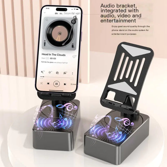 2-in-1 Bluetooth Speaker Phone Stand – Portable Audio & Hands-Free Viewing