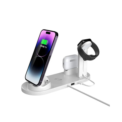15W 4-in-1 Fast Wireless Charging Station for Phones, Watches & Earbuds