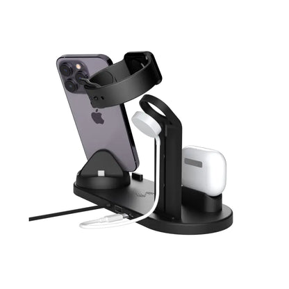 15W 4-in-1 Fast Wireless Charging Station for Phones, Watches & Earbuds